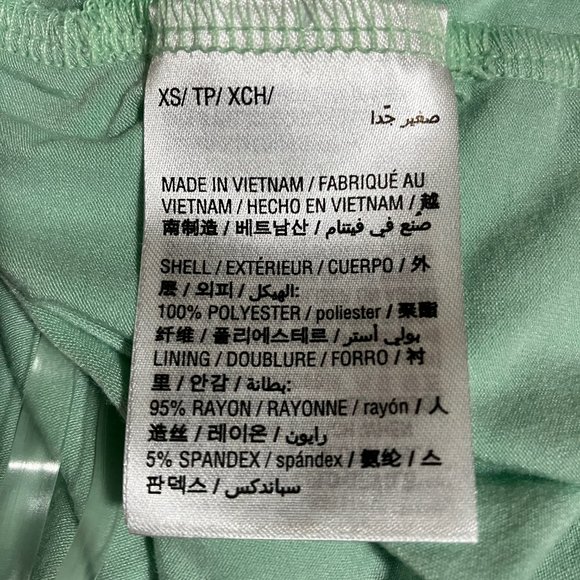 Bar III Sleeveless Top XS Mint Green Layered Chiffon Split Back with Stretch NWT - Picture 9 of 9